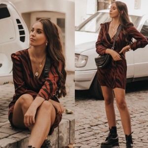 zara 100% cotton tribal print wrap dress . L